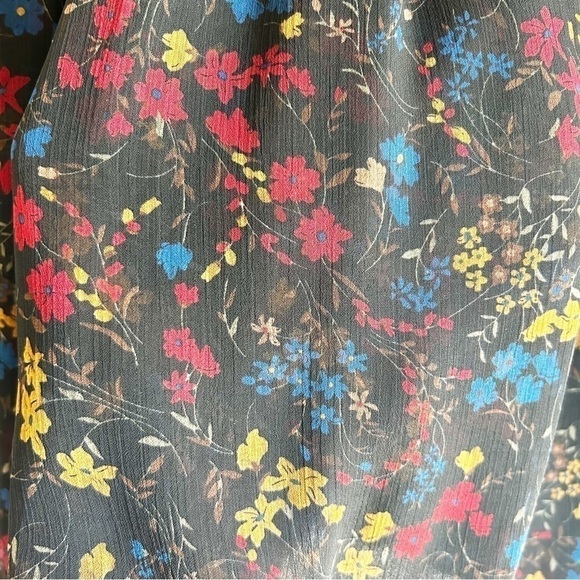 Laundry by Shelli Segal Floral Smocked Blouse High Neck - Picture 11 of 11